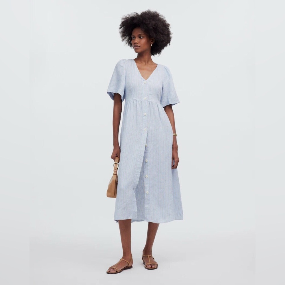 Madewell Cassie Button-front A-line Midi Dress, size S